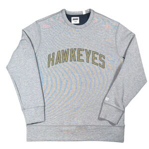 Iowa Hawkeyes Sweatshirt performance Crewneck Vintage Inpired Pullover Gray‎ L